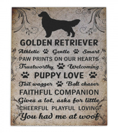 Golden Retriever Puppy Love Canvas Decor