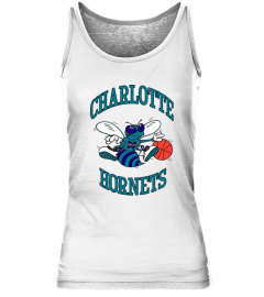 NBA Basketball Charlotte Hornets Print Retro T-shirt