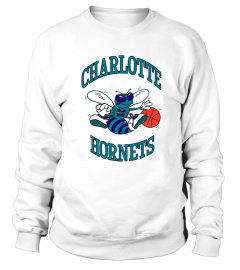 NBA Basketball Charlotte Hornets Print Retro T-shirt