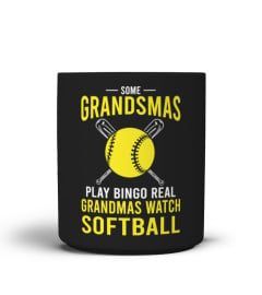 Real Grandmas Watch Softball Funny Softball Baller Catcher T-Shirt