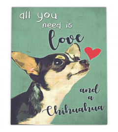 Chihuahua With Love Canvas Decor Wall Art