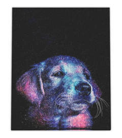 Cosmic Golden Pup Canvas Decor Home Gift
