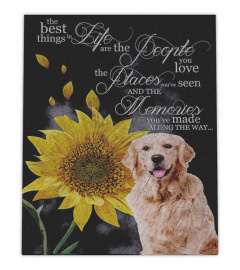 The Best Things Life Is Golden Retriever Canvas Decor