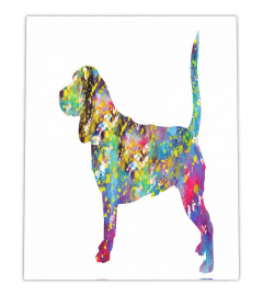 Colorful cool beagle dog poster wall art