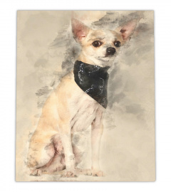 Chihuahua wearing handkerchief Canvas Decor Wall Art