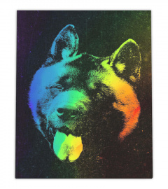 American Akita colorful dog home wall art poster
