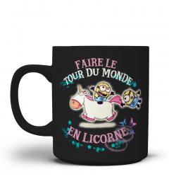 Tasse Mug Faire le tour du monde en licorne + Les Mignons | Cadeau T-Collector®