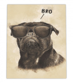Funny Dog Wall Art Pug Poster