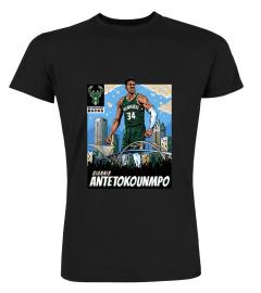 Giannis Antetokounmpo Shirt Giannis Antetokounmpo Skyline Milwaukee Bucks T-Shirt