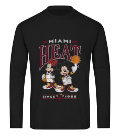 Junk Food Men's Miami Heat Disney Vintage Minnie And Mickey Black T-Shirt