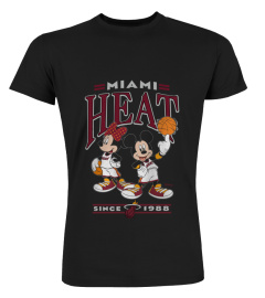 Junk Food Men's Miami Heat Disney Vintage Minnie And Mickey Black T-Shirt