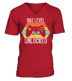 Mens Dad Level Unlocked Vintage Funny Pregnancy Video Game Lovers T-Shirt