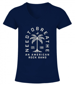 Needtobreathe Merch Needtobreathe Navy Palm Tree Tee Shirt