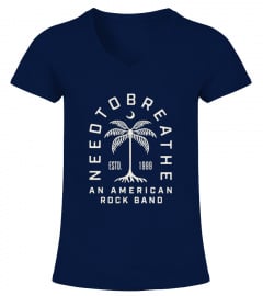 Needtobreathe Merch Needtobreathe Navy Palm Tree Tee Shirt
