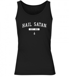 Hail Satan White On Black Shirt