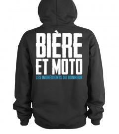Motard hoodie t-shirt sweat à capuche Moto - bière et moto les ingrédients du bonheur