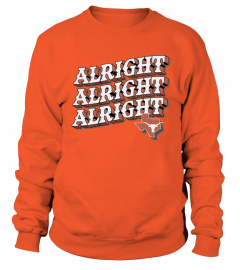 Texas Longhorns Shop Alright Alright Alright Texas Map Orange Shirt