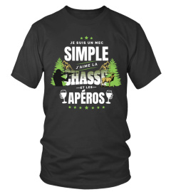 T-shirt J'aime La Chasse et les Apéros | Cadeau Humour de Chasse