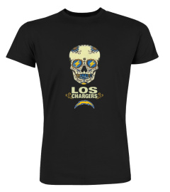 Los Angeles Chargers Sugar Skull T Shirt for Hispanic Heritage Month