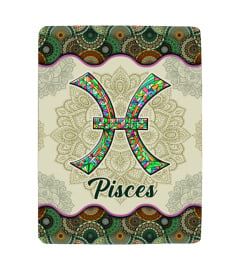 Pisces Vintage Mandala Symbol Blanket