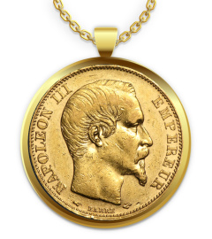 Pendentif OR - Napoleon III tête laurée 20 Francs pièce d'or