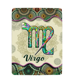 Virgo Vintage Mandala Symbol Blanket