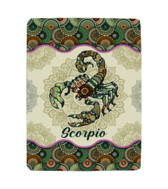 Scorpio Zodiac Vintage Mandala Blanket