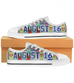 August 16 License Plates Low Top