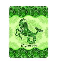 Capricorn Vintage Mandala Green Blanket