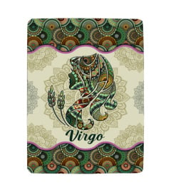 Virgo Zodiac Vintage Mandala Blanket