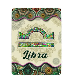 Libra Vintage Mandala Symbol Blanket