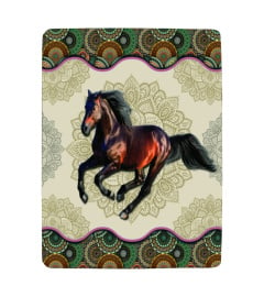 Horse 2 Vintage Mandala Blanket