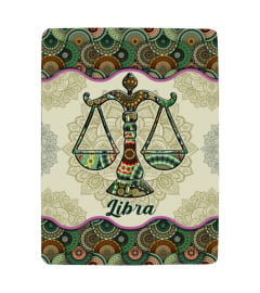 Libra Zodiac Vintage Mandala Symbol Blanket