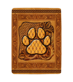 Dog Paw Leather Embossed Blanket