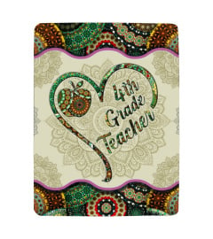 4th Grade Teacher Vintage Mandala Heart Blanket