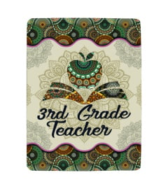 3rd Grade Teacher Vintage Mandala Blanket