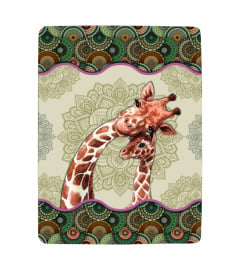 Giraffe Vintage Mandala Family Blanket