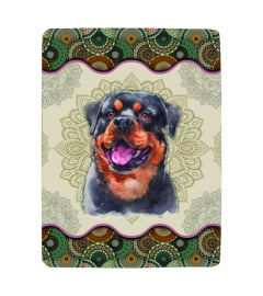 Rottweiler Dog Vintage Mandala Blanket