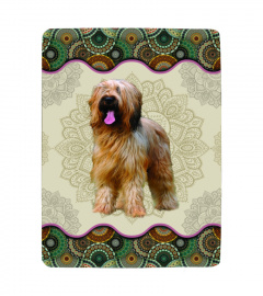Briard Dog Vintage Mandala Blanket