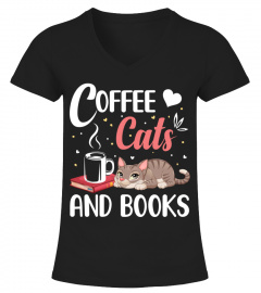 Coffee cats and books