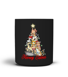 Cute christmas tree cat