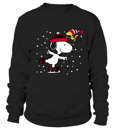 Peanuts Snoopy and Woodstock Skate Holiday T-Shirt
