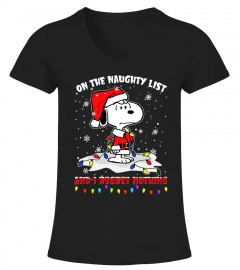 Snoopy On The Naughty List And I Regret Nothing Christmas Shirt