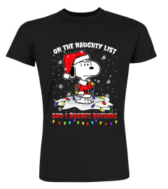 Snoopy On The Naughty List And I Regret Nothing Christmas Shirt