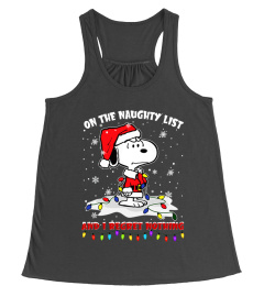 Snoopy On The Naughty List And I Regret Nothing Christmas Shirt