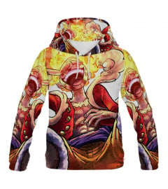 Luffy Gear 5 in Wano Print All Over Hoodie - Ban In