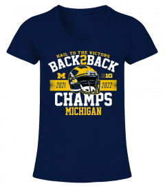 Official Hail To The Victors Blue 84 Navy Michigan Wolverines Back-To-Back Big Ten Football Conference Champions T-Shirt
