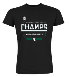 Michigan State Spartans 2021 Peach Bowl Champions Locker Room T-Shirt