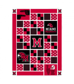 NCAA University of Miami (Oh) Redhawks Sherpa Fleece Blanket 001