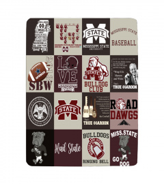 University of Mississippi State Bulldogs Sherpa Fleece Blanket Gifts for NCAA Fans 001